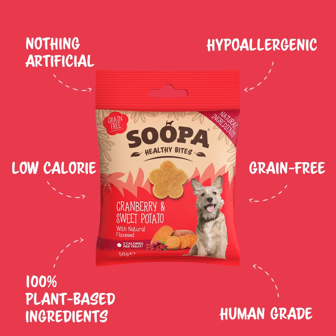 Soopa Dog Treats Cranberry & Sweet Potato Healthy Bites 50g