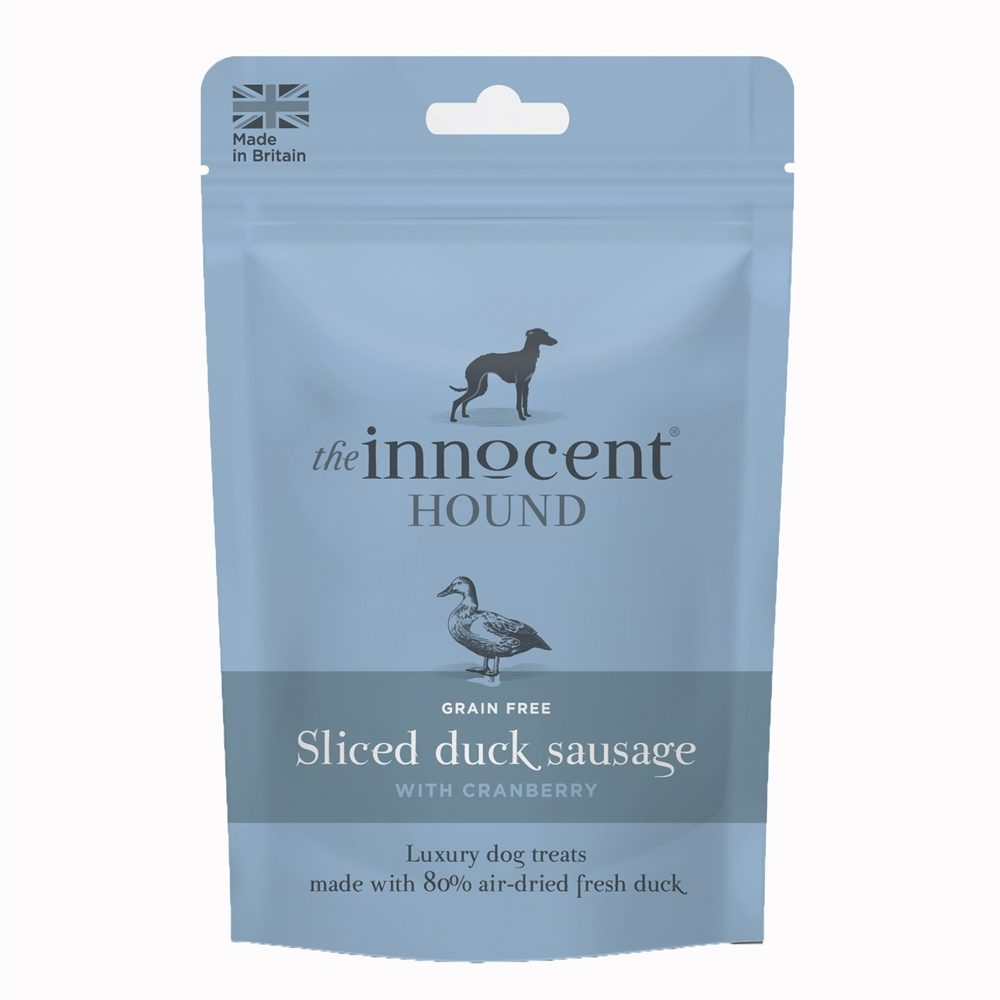 The Innocent Hound Dog Treats Sliced Duck Sausages with Cranberry 70g
