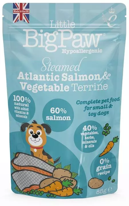 Little Big Paw Wet Dog Food Steamed Atlantic Salmon & Vegetable Dinner 85g