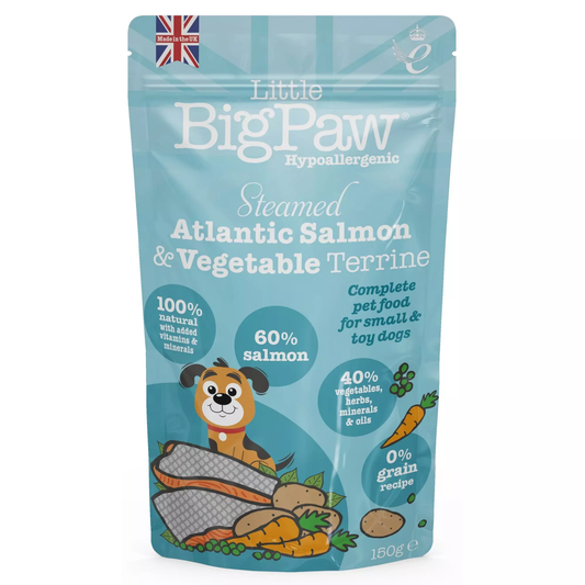 Little Big Paw Wet Dog Food Steamed Atlantic Salmon & Vegetable Dinner Large 150g