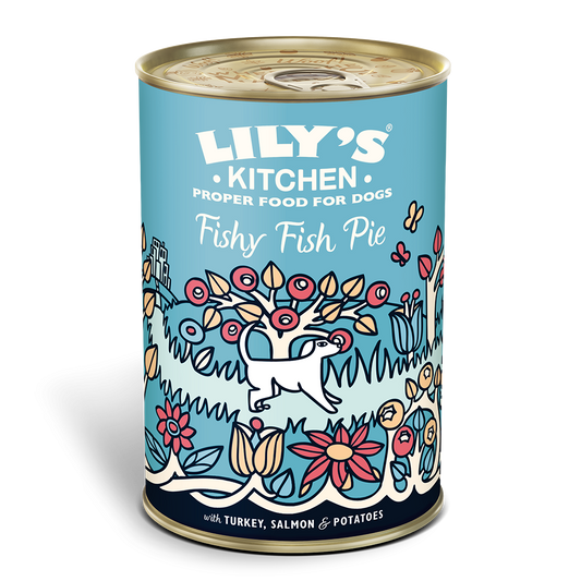 Lily's Kitchen Dog Tin Fishy Fish Pie with Peas 400g
