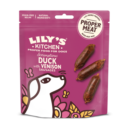 Lily's Kitchen Dog Treats Scrumptious Duck with Venison Sausages 70g